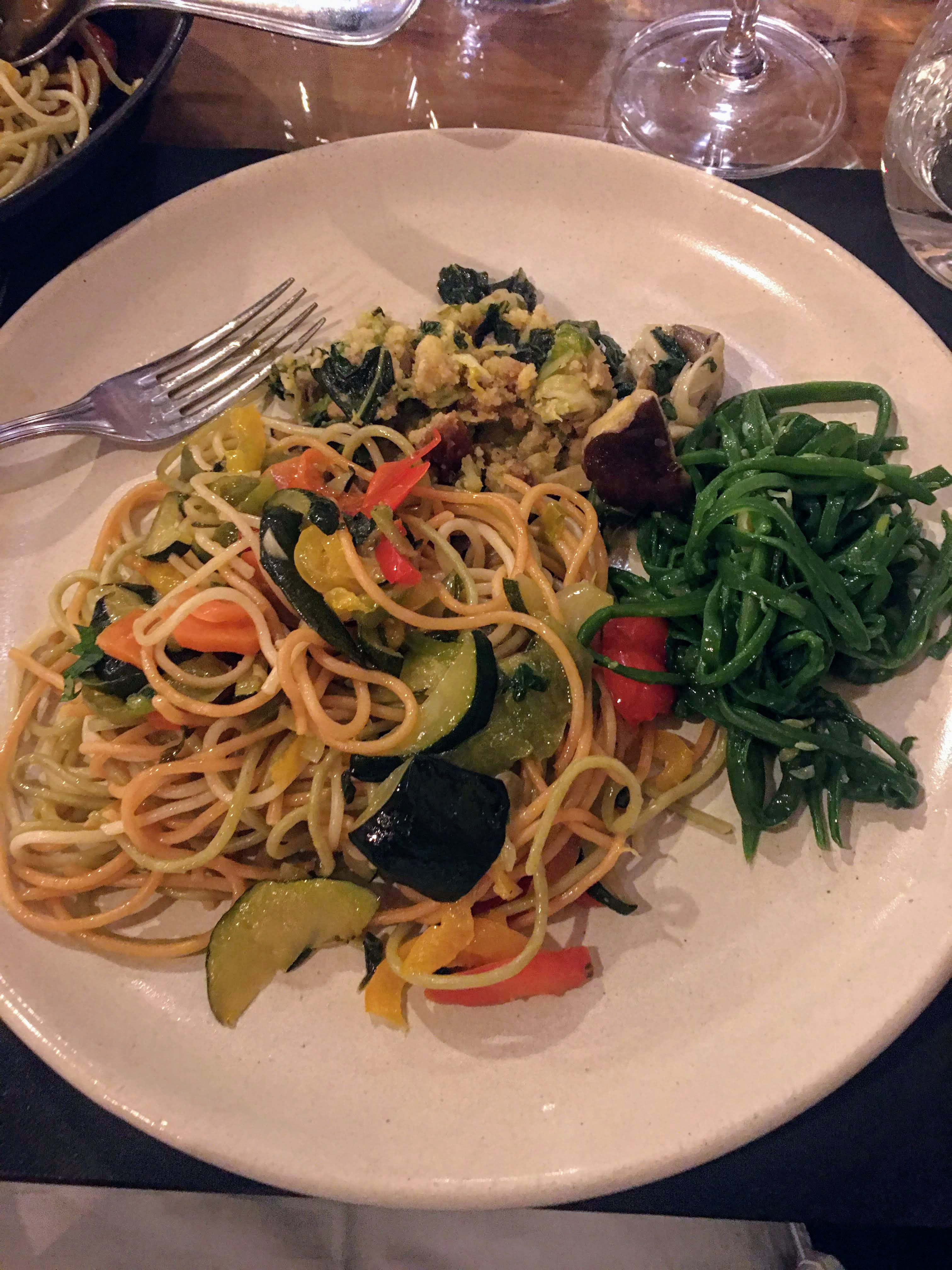 Vegetables and pasta